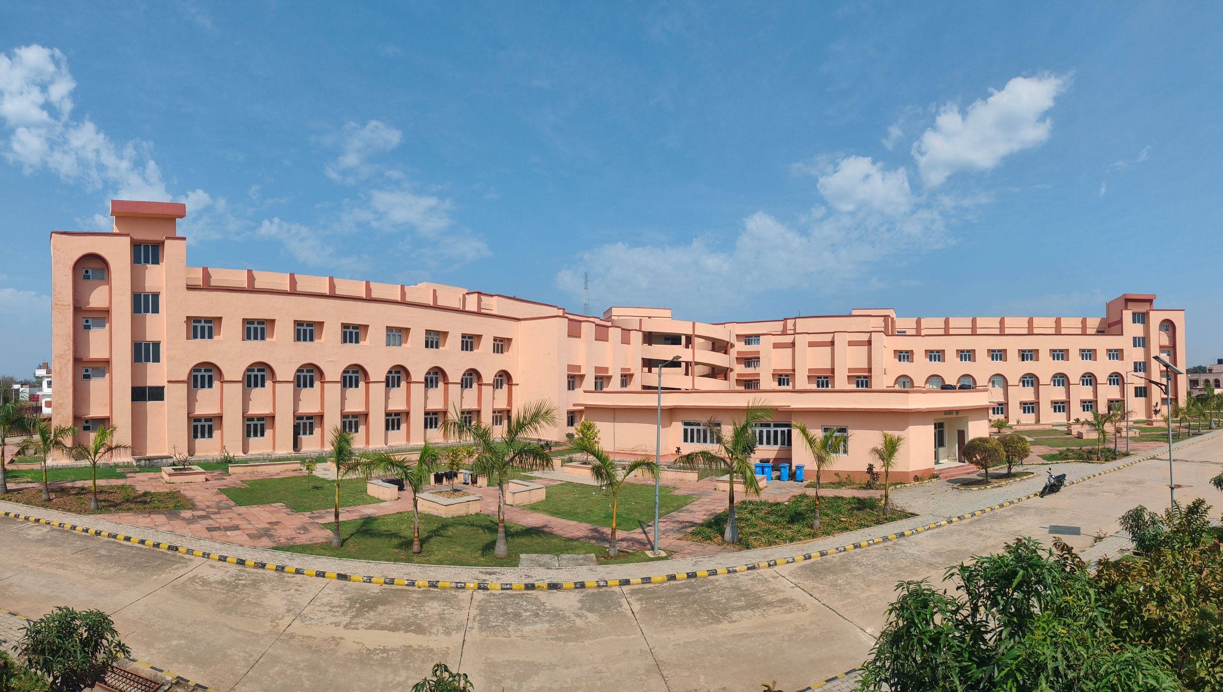 Indian university building in sunlight